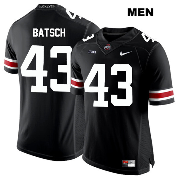 Ohio State Buckeyes Men's Ryan Batsch #43 White Number Black Authentic Nike College NCAA Stitched Football Jersey LG19L44UW